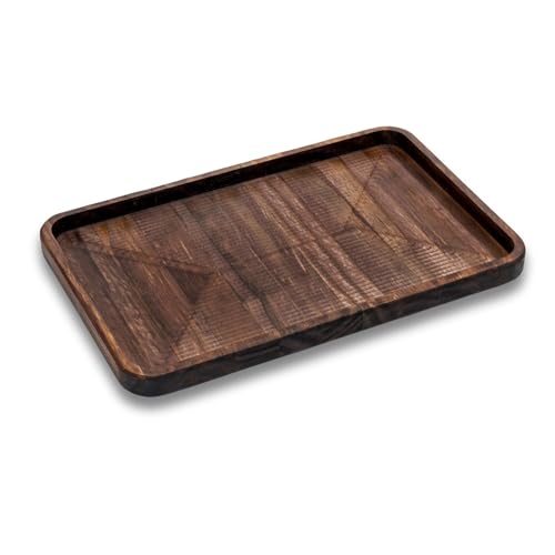 Bandeja de Madera Rectangular - para Servir Platos o Organizar Objetos - Vaciabolsillos Artesanal Hecho a Mano - Madera Sostenible con Acabado Natural - Hecha en España | MMWOODDESIGN