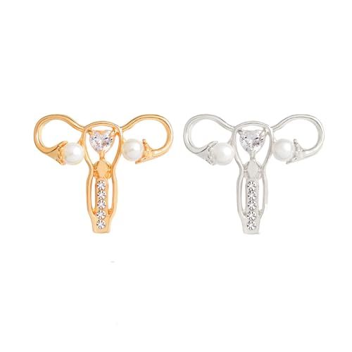 Image of Uterus Ovary Pin Feminist Medical Symbol Female Organ Gynecologist Nurse Gift Jewelry Brooch Pins