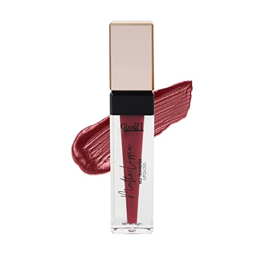 Image of Glam21 Matte Lippie No Transfer Lip Gloss | Lightweight and comfortable| Creamy Matte Formula - 4 gm | Pinky-21