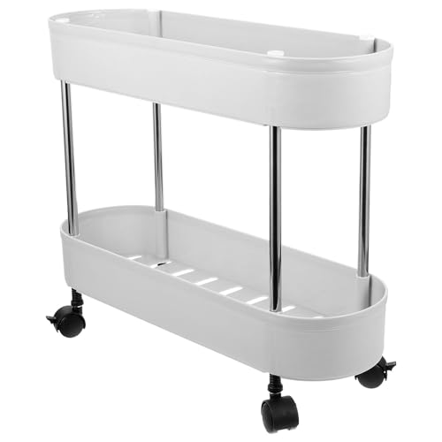 Abaodam Chariot Étagère Multifonctionnelle de Rangement à roulettes en Plastique ou Double Couche Espace de Stockage Ample, Cuisine, Salle de Bain Salon