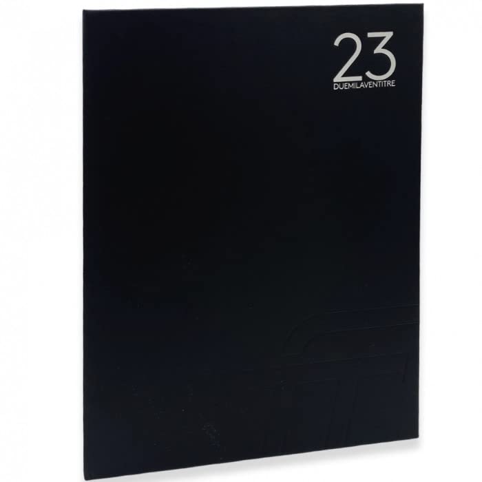 Agenda INTEMPO 2023 Giornaliera 21x30 cm Text 2 Pagine per Giorno Balcron Nero