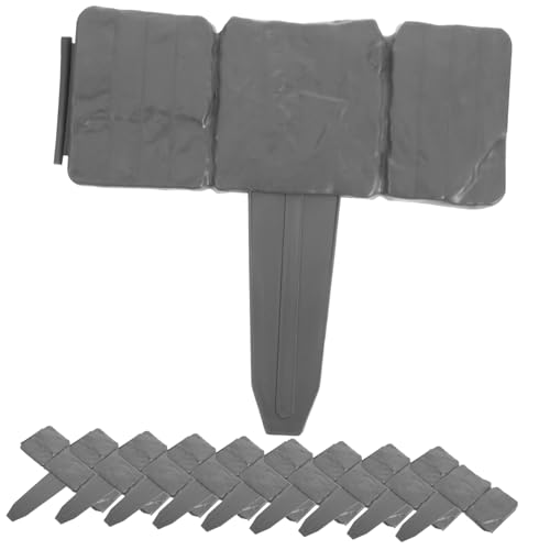 Abaodam 20PCS Imitation Stone Garden Fence Edging Flexible Plastic Plant Border Durable Landscape Edging for Outdoor Gardens Easy Installation Decorative Borders