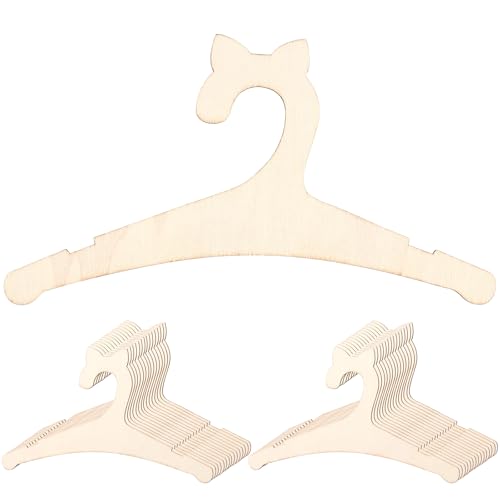 KHZSPP 30Pcs Wooden Baby Hangers Mouse Ears Cat Ears Cartoon Cute Smooth Children Hangers for Kids Clothes Pants Jackets for Nursery 22.7x13.5cm (Style2 Cat Ear)