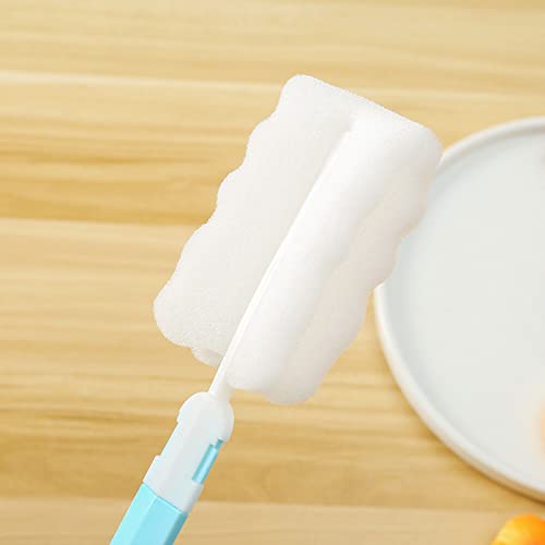 Cepillo de limpieza con esponja desmontable e intercambiable de mango largo para vajilla 7
