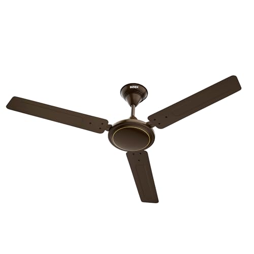 Image of Intex Aero Silk 1200MM Ceiling Fan 3 Blade 380 RPM | High Speed Motor 210 CMM | Air Delivery 50W Low Power Double Ball Bearing | Rust Proof Alluminium Blade 24 Month Warranty (Smoke Brown)