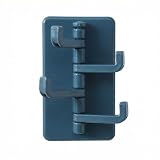 Foldable Triple-Arm Hook Rack, Blue 1 Pack, No-Drill Self Adhesive Mount for Keys Towels and Bags, Space-Saving Wall Organizer for Home Entryway Bathroom Closet