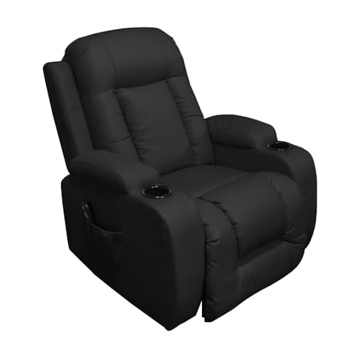 Poltrona do Papai Austin com Reclinação Elétrica Massagem Aquecimento PU Preta G31 - Gran Belo