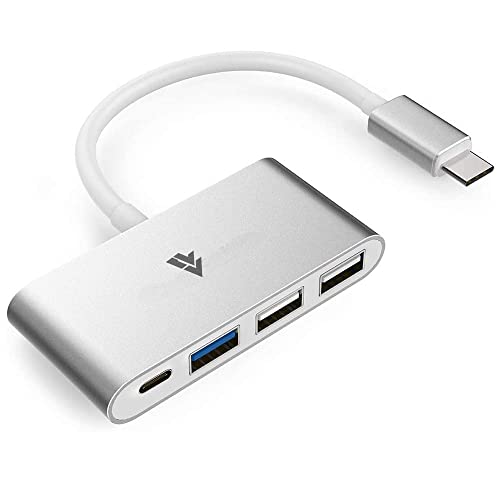 Image of Vaku Luxos USB Type C Hub QUARDO 4IN1 multiport USB 3.0 High-Speed Adapter connector (5GBPS) data transfer Converter Extension Compatible with Macbook Air Pro, Laptop & Other Type C Devices