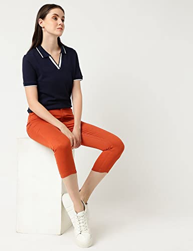 Marks & Spencer Pure Cotton Striped Polo Neck T-Shirt