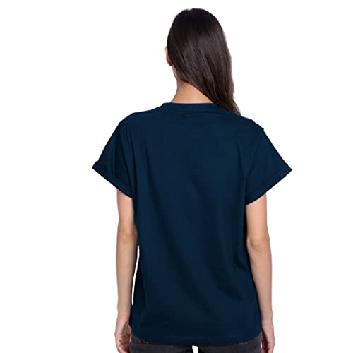 Image of Bewakoof Women's Graphic Printed 100% Cotton T-Shirt - Boyfriend Fit, Round Neck, Half Sleeve