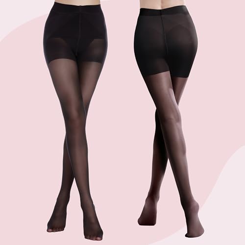 Image of Weziarer Women's 40D Sheer Tights,High Waist Pantyhose Tummy Control Top Support Stockings
