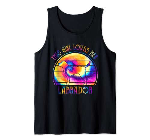 This Girl Loves Her Labrador Retriever Dog Tie Dye Puppy Camiseta sin Mangas