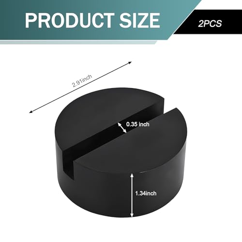 Image of 2 PCS Car Rubber Jack Pads, Car Floor Jack Stand Accessories, 2.91 inch x 1.34 inch x 0.35 inch Horizontal Jack Buffer Pads, Universal for Most Cars (Black)