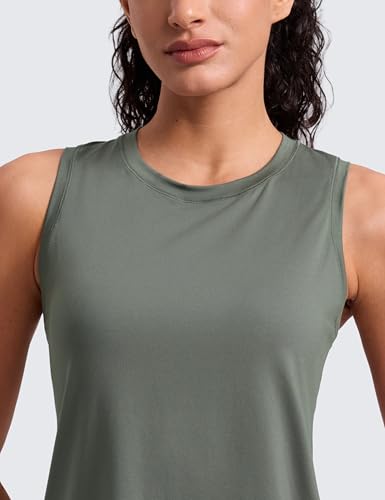 Image of CRZ YOGA Lightweight Racerback Tank Top | Workout, Moisture Wicking, Classic Fit, Hip Length, Reflective Spots, Sleeveless Shirts for Women