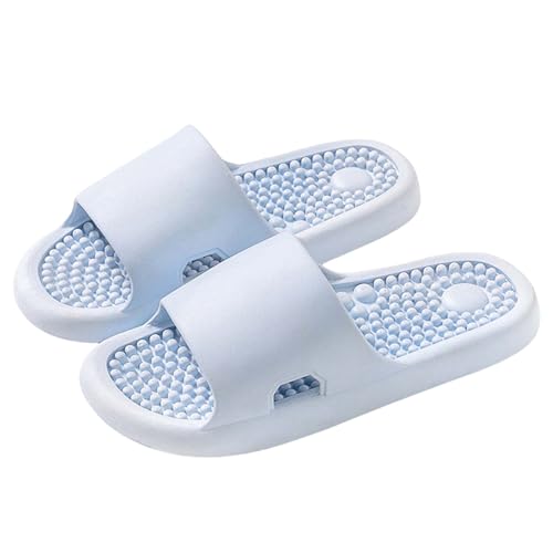 Zapatillas de masaje de acupresión, sandalias terapéuticas de reflexología para pies, masaje acupunto, shiatsu, alivio del dolor del arco, zapatos de masaje antideslizantes para bañera ducha, azul