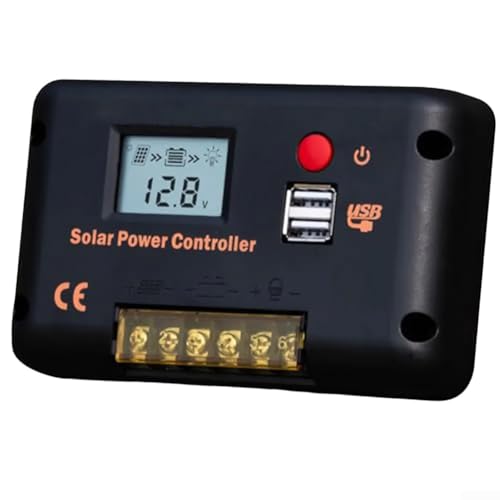 Sumsoctober Smart Solar Charge Controller 30A for 12V 24V Systems with LCD Display Dual USB Outputs...