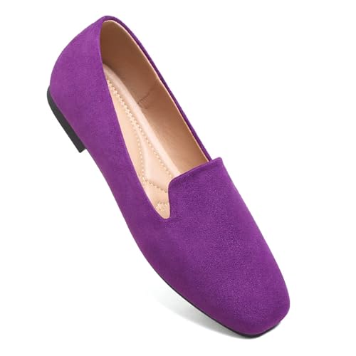Image of Dear Time Women's Closed Toe Flats Shoes Comfortable Office Slip-on Casual Loafer Flats
