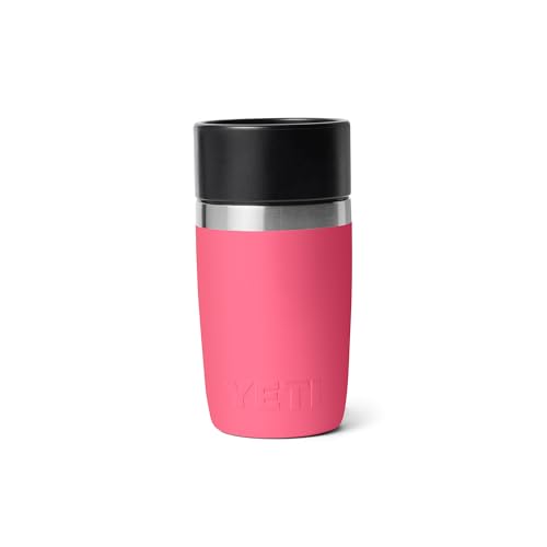 Image of YETI Rambler 8 oz Travel Bottle, Stainless Steel, Vacuum Insulated with Leakproof Commuter Cap, Tropical Pink