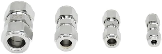 1/8in 1/4in 3/8in 1/2in 3/4in Double Ferrule 316 Stainless Steel Compression Tube fittings Union(1/8") Fitting