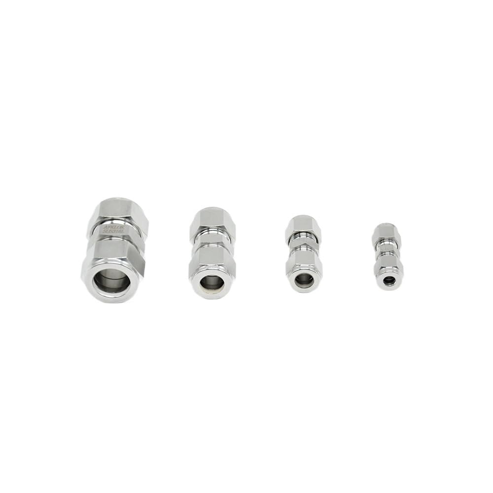 1/8in 1/4in 3/8in 1/2in 3/4in Double Ferrule 316 Stainless Steel Compression Tube Fittings Union(3/4'') Barb Fittings
