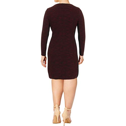 LAUREN RALPH LAUREN Womens Colorblock Long Sleeves Wear to Work Dress Red 163