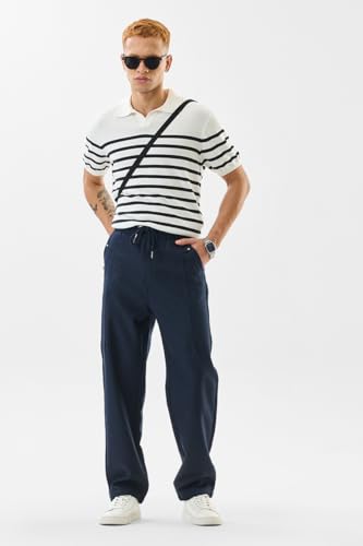Image of SNITCH Men Chinos | Slim Fit Mid Rise Solid Pattern | Cotton Blend with Medium Stretch & Smooth Texture | Button & Zip Closure for Casual & Street Wear