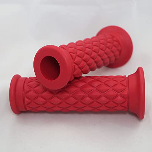Yibid Motorcycle 7/8" Hand Grips Non Slip Rubber Open Bar End Thruster Grips Comfort Grip Sport Dirt Bikes (Red Grips) #TOP9