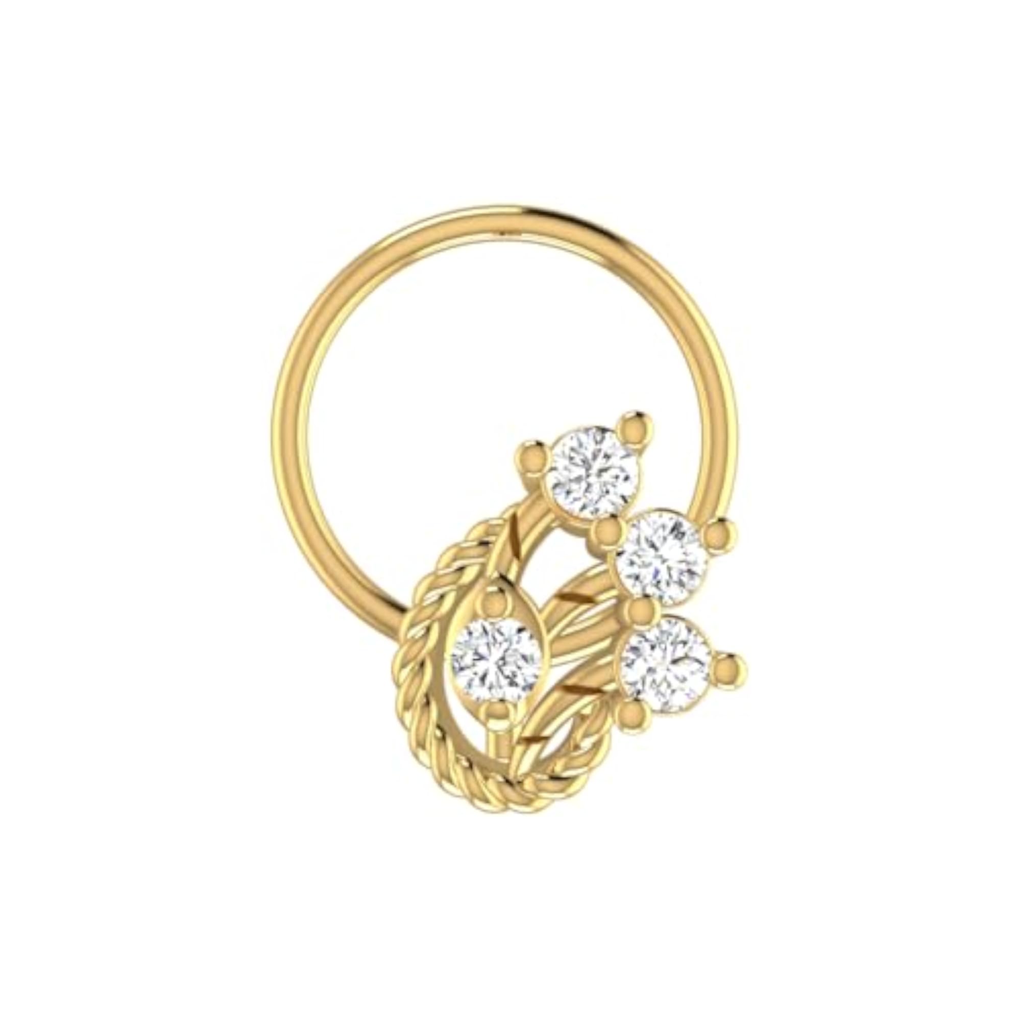 Women's 9K BIS Hallmarked Yellow Gold Stud Nosering