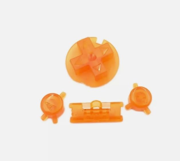 Image of Plastic Power ON Off Buttons Keypads Replacement for Gameboy Color GBC Button A B Control Button D Pads (Clear Orange)