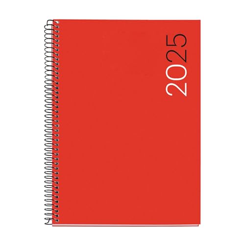Miquelrius, 2025 Diary, Yearly Diary 155 x 213 mm, Day Page Agenda, Flexible Polypropylene Cover, Spiral, Paper 80 g/m²