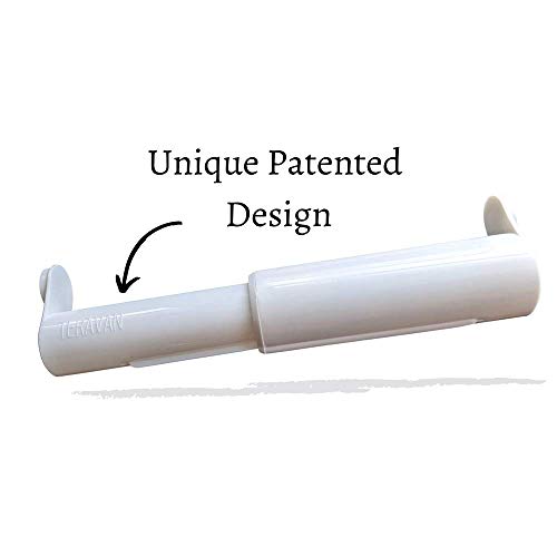 Teravan Standard Extender For Extra Large Toilet Paper, Allows Most Regular Fixtures To Fit Double Rolls And Triple Rolls, Easy To Use, White #TOP1