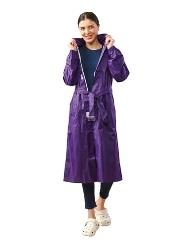 Image of LUX VENUS Solid Long Raincoat for Women