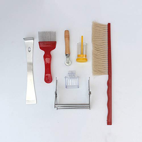 Lioobo — 8 peças de material de apicultura, abelha, colmeia, defumador, escova de agulha, acessório
