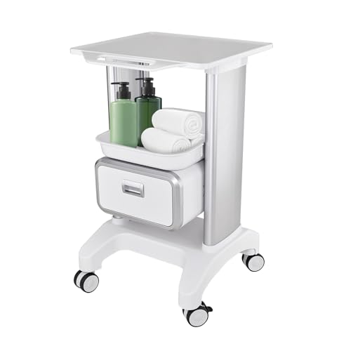 Carrito médico profesional portátil de carga de 130 libras con cajones y ruedas silenciosas para belleza, spa, hogar, hospital, oficina, clínica médica