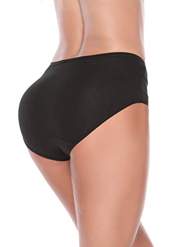 Image of Womens Underwear,Cotton Mid Waist No Muffin Top Full Coverage Brief Ladies Panties Lingerie Undergarments for Women Multipack