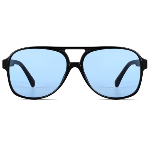 Image of Freckles Mark Vintage Retro 70s Sunglasses for Women Men Classic Large Square Aviator Trendy Glasses