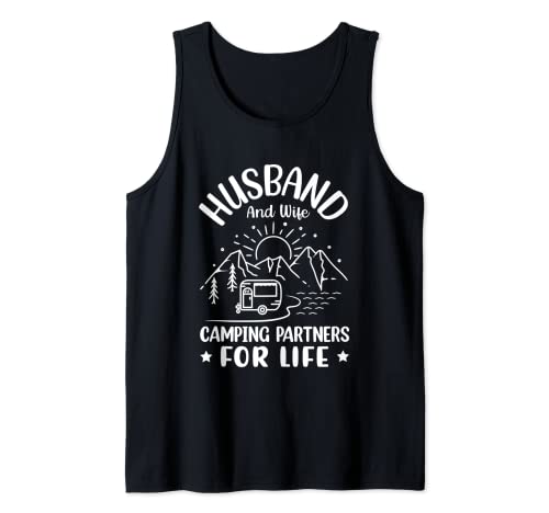 Esposo y esposa Camping Partners for Life - Camper Glamping Camiseta sin Mangas