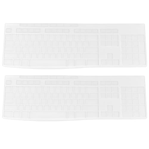 HOMSFOU Silikon Tastaturabdeckung Für Mk270 Flexible wasserdichte Tastaturfolie Staubschutz Für Büro Und Zuhause 2 Stück Transparent 17.32X5.71X0.08 Zoll