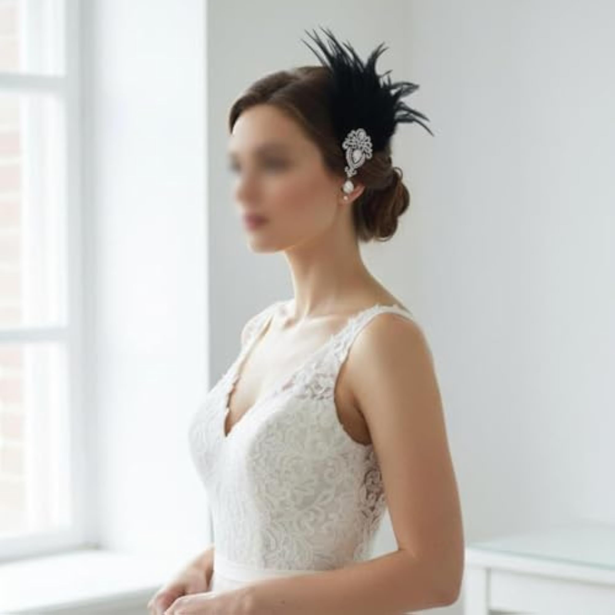 Handmade Vintage Bridal Feather Clip, Elegant Design