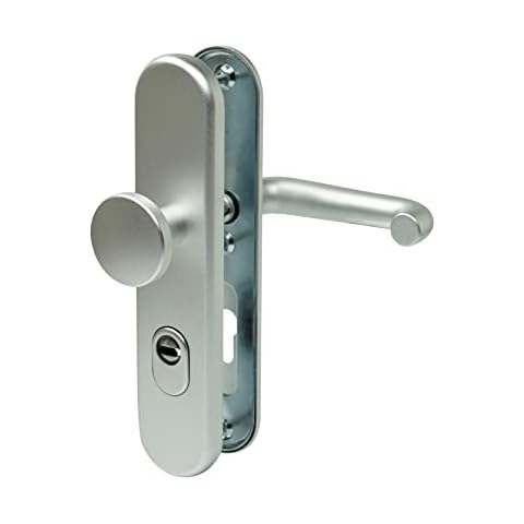 Tür-Schutzbeschlag Lyon Feuerschutz Profilzylinder Wohnungs-Eingangstür Langschild Tür 72mm Aluminium F2 Wechselgarnitur Cover