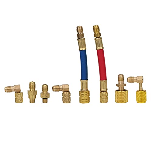 Adaptador de aire acondicionado conector múltiple de latón 8 piezas miniatura 6