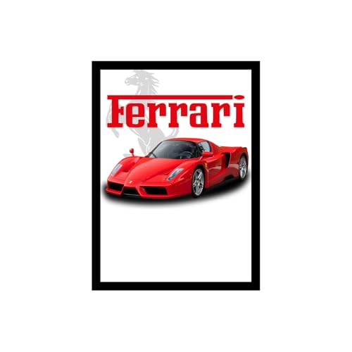 Image of BLINKART Ferrari SF90 Stradale CarFramed Posters Gift Items Boys Room Wall Decoration Bedroom Office Studio Synthetic Wood Frame & Acrylic Glass Ready to Hang - 12x8 Inch, (A4 Size) - CAR-037