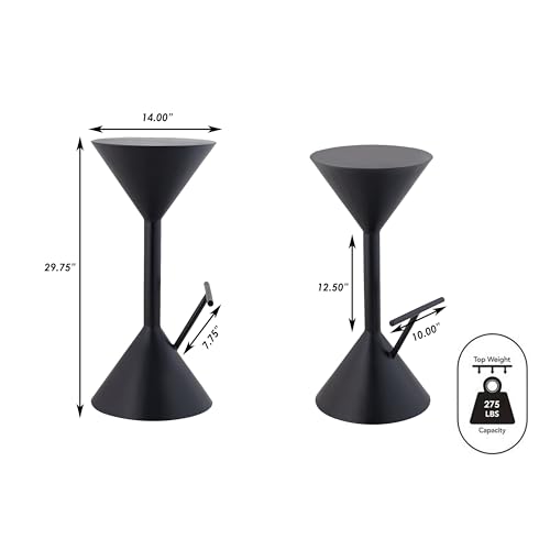 JONATHAN Y Butaco Barra Sin Respaldo de Hierro 29.75" Negro | Estructura Metálica Sólida, Silueta Escultórica, Reposapiés Integrado, Estilo Industrial de Diseñador miniatura 3