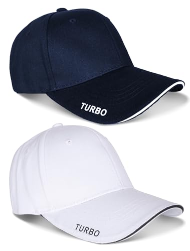 Image of Vector X Turbo Cap Head Caps for Men Unisex Mens Caps with Adjustable Strap in Summer for Men Caps Men for All Sports Cap for Girls caps Gym Caps for Men Women Cap Sports Caps for Men (Navy-White, 2)