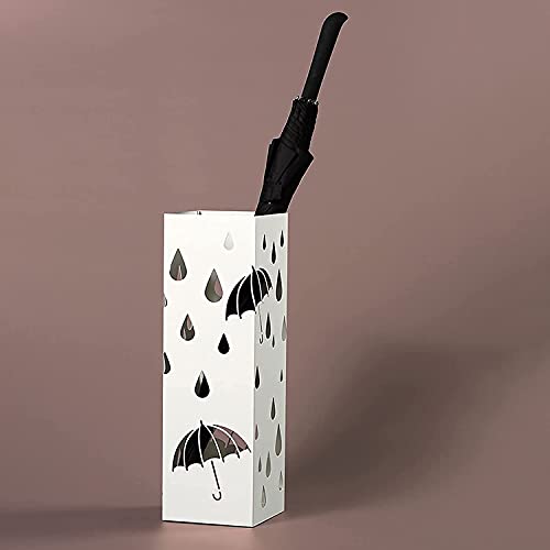 Porte-parapluie en fer forgé blanc design goutte d'eau