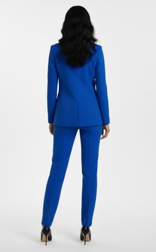 Image of Women's Formal Pantsuit Set, Single Button Blazer with Trousers, Professional Business Attire