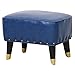 Podnóżek Wodoodporny Pu Skóra z Litego Drewna Zmieniające Stopy Stołek Tapicerowany do Salonu | Wejście, niebieski
