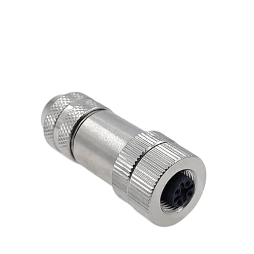 Connecteur capteur M12 droit femelle 5 broches avec blindage métallique robuste