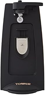 Tower T19031RG Cavaletto 3-in-1 Electric Can Opener with Knife Sharpener and Bottle Opener, Black and Rose Gold