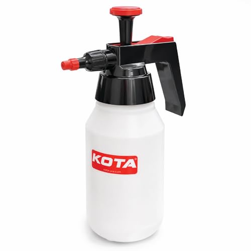 KOTA 1 L Adjustable Hand Pump Pressure Sprayer Heavy-Duty Multipurpose Bottle for Automotive Solvents Surface Prep & Car Detailing Chemical-Resistant PE Construction Adjustable Spray Pattern 6990